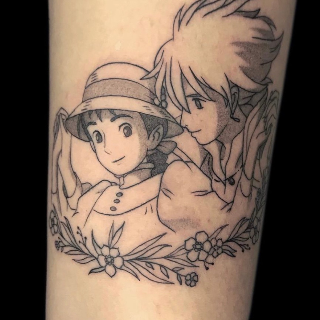 Tatuaje Howl Sophie El Castillo Ambulante Ghibli — CAOS Art Tattoo Chile