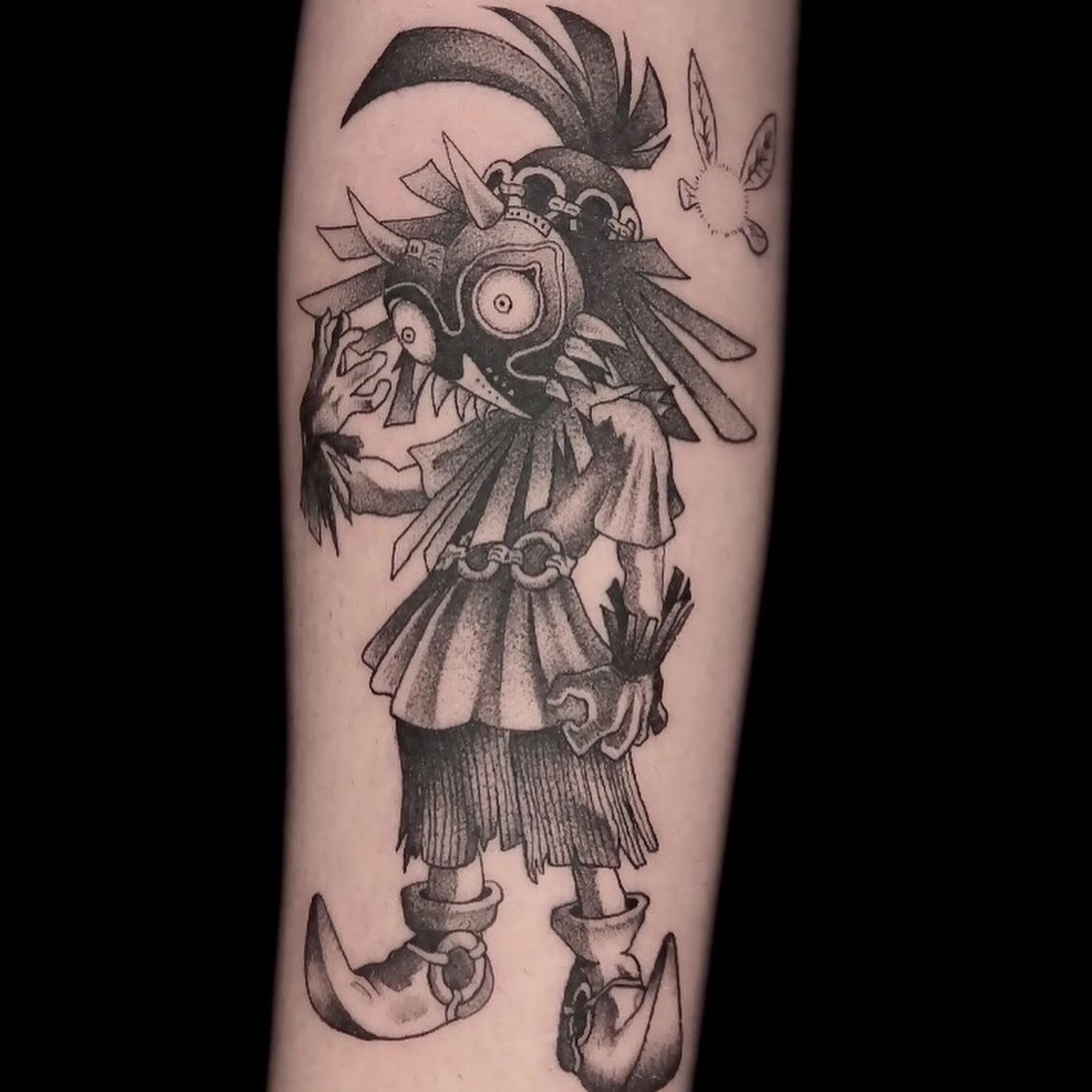 Tatuaje Skull Kid Majoras Mask Zelda — CAOS Art Tattoo Chile