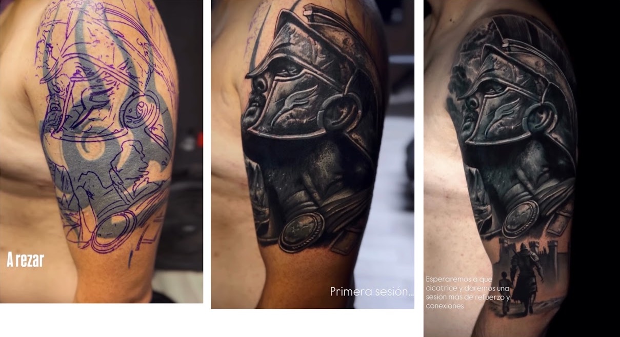 Cover-up tatuaje boceto por peonía neotradicional color — CAOS Art Tattoo Chile