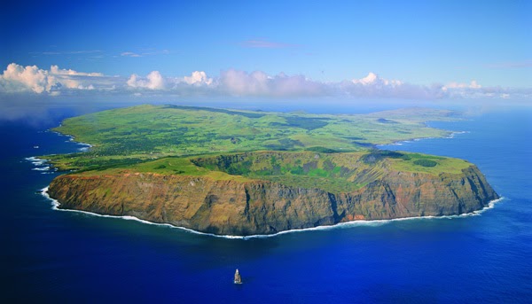 Moáis al atardecer — Rapa Nui