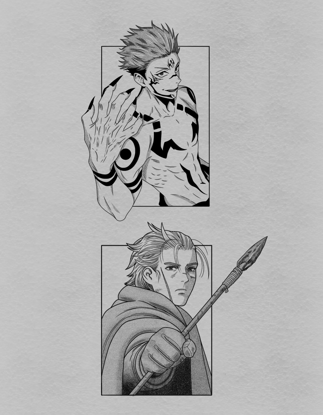 Flash Animé Blackwork 1 — Sebastián CAOS Tattoo